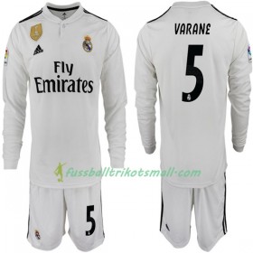 Fußballtrikots Real Madrid VARANE 5 Kinder 2018-2019 Langarm Heimtrikotsatz kaufen